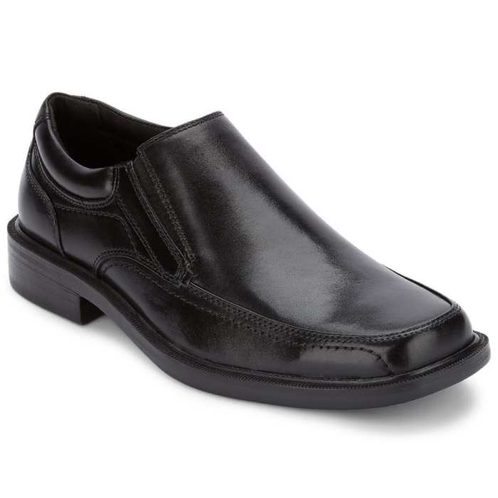 Slip-on men's black dress shoes