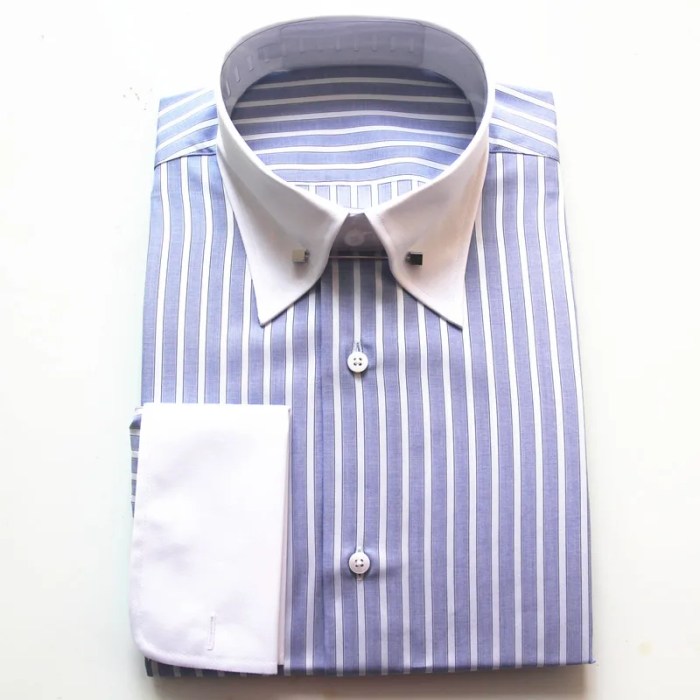 Men's pin collar dress shirts