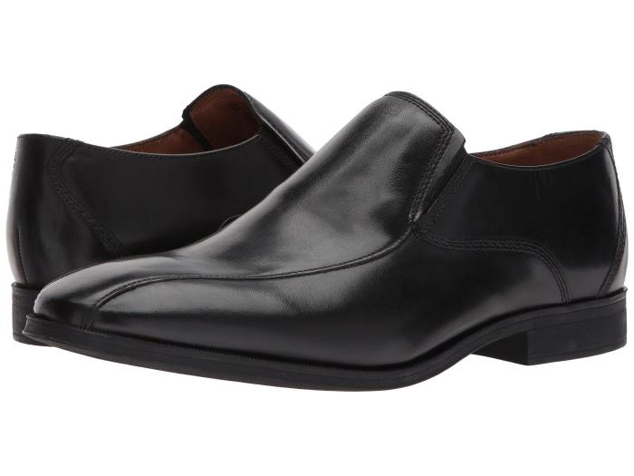 Slip-on men's black dress shoes