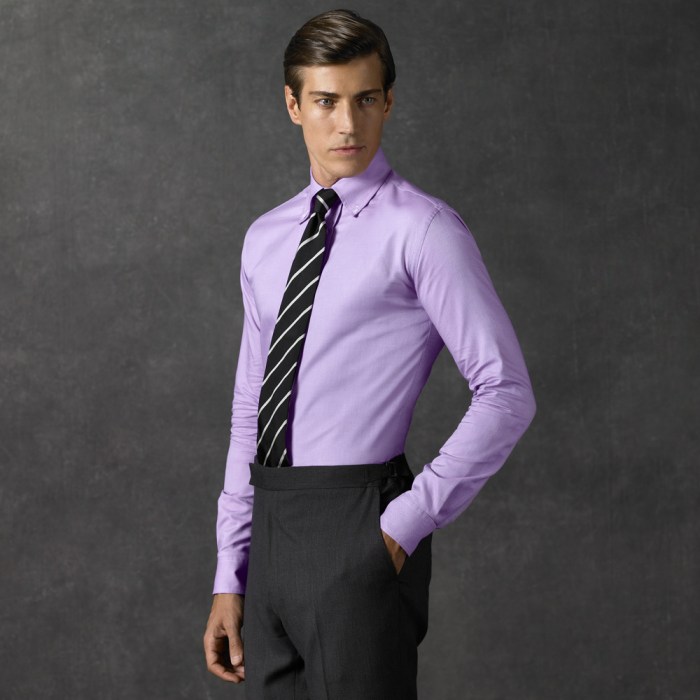 Lavender mens dress shirt