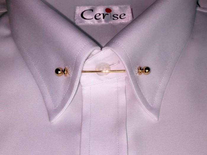 Men's pin collar dress shirts