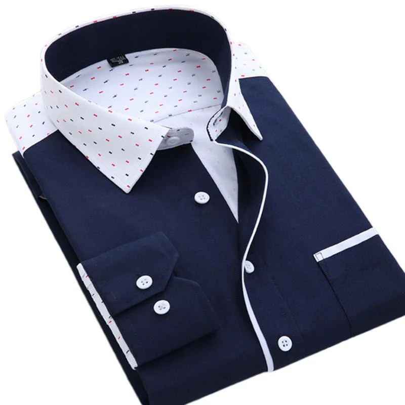 Men casual shirts shirt asymmetry comfortable tops korean cutting sleeve male dress long fashion